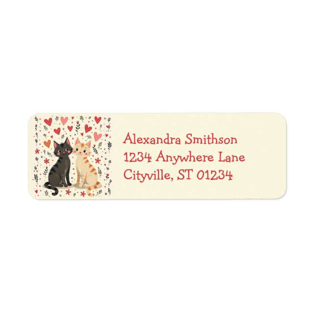 Cute Retro Valentine Cats (Front)