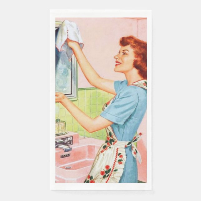 Cute retro vintage bathroom towel paper napkin (Front)