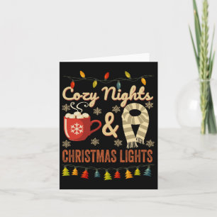 Cute Retro Vintage Cozy Nights And Christmas Light Card