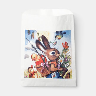 Cute retro vintage Easter bunny Favour Bag