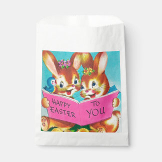 Cute retro vintage Easter bunny  Favour Bag