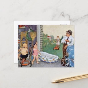 cute retro vintage everyday postcard