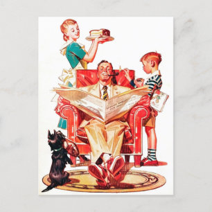 Cute retro vintage Family any purpose postcard