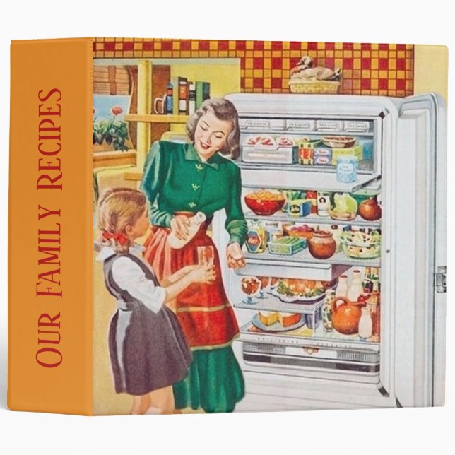 cute retro vintage kitchen recipe binder (Front/Spine)