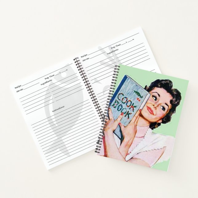 Cute retro vintage kitchen recipe notebook (Inside)