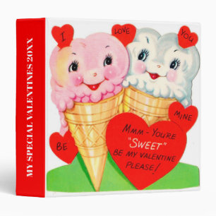 Cute retro vintage special valentine cards binder