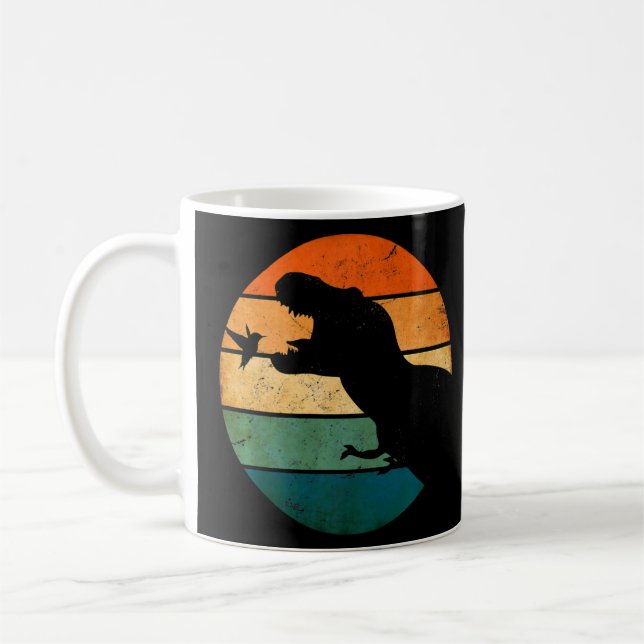 Cute Retro Vintage Trex Rex bird  Coffee Mug (Left)