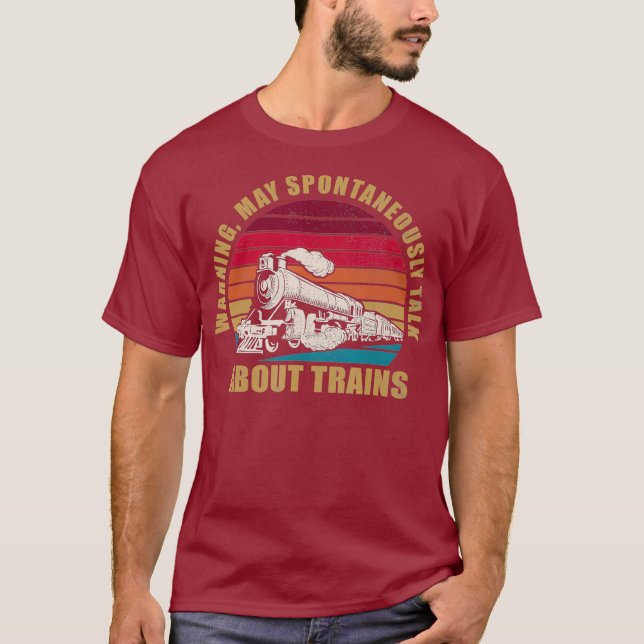 Cute Retro Warning May Spontaneously Talk About T-Shirt (Front)