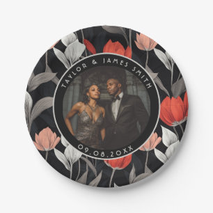 Cute Retro Wedding Plates For Bride And Groom