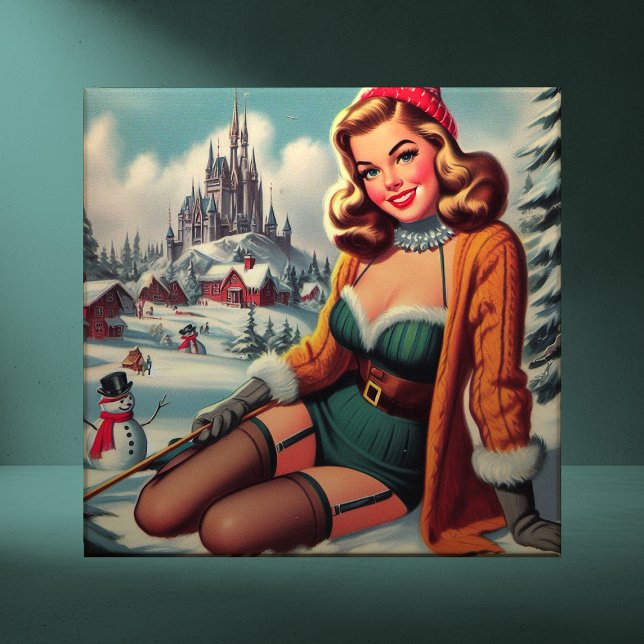 Cute Retro Winter Pin-up Tile (Creator Uploaded)