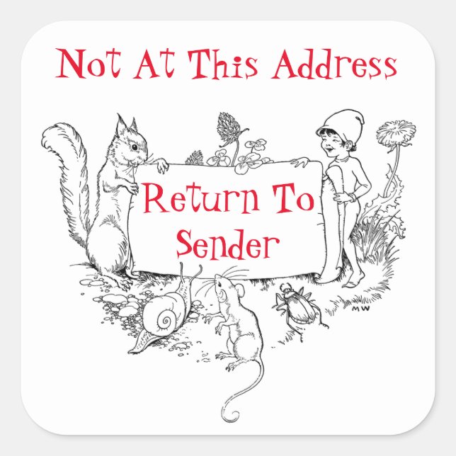 Cute Return To Sender Sticker (Front)