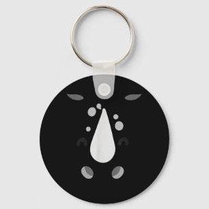 Cute Rhino Animal Face DIY Lazy Funny Halloween Keychain