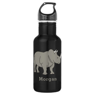 Cute Rhino Personalized Custom Name Back To School 532 Ml Water Bottle