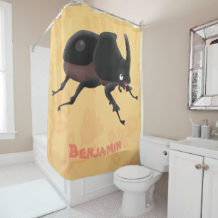 Cute rhinoceros beetle cartoon illustration