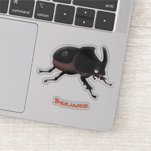 Cute rhinoceros beetle cartoon illustration