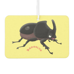 Cute rhinoceros beetle cartoon illustration air freshener