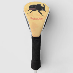 Cute rhinoceros beetle cartoon illustration golf head cover