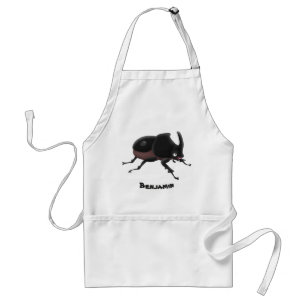 Cute rhinoceros beetle cartoon illustration standard apron
