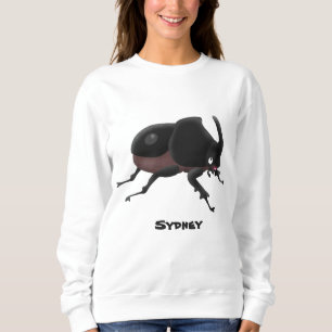Cute rhinoceros beetle cartoon illustration sweatshirt