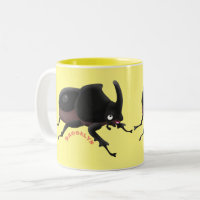 Cute rhinoceros beetle cartoon illustration