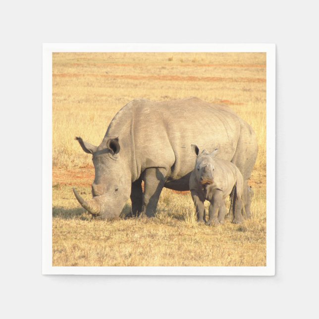 Cute rhinoceros in africa  napkin (Front)