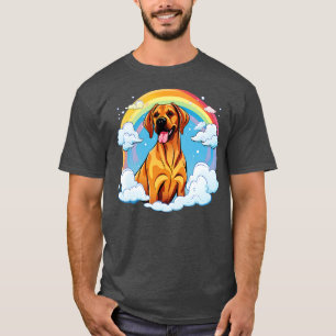 Cute Rhodesian Ridgeback Rainbow Cloud Kawaii Dog  T-Shirt