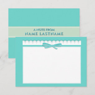 Cute Ribbon & Pastel Turquoise Stationery Gift Card