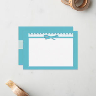 Cute Ribbon &  Pastel Turquoise Stationery Gift Card