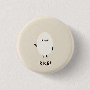cute rice character minimal kawaii funny rice desi 1 inch round button
