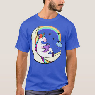 cute riding unicorn magical horse books T-Shirt