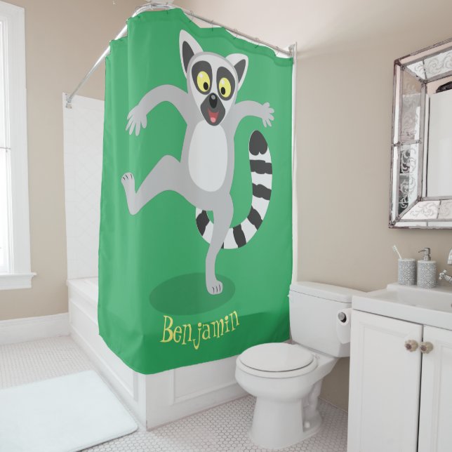 Cute ring tail lemur dancing cartoon illustration (In Situ)