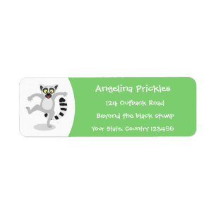 Cute ring tail lemur dancing cartoon illustration