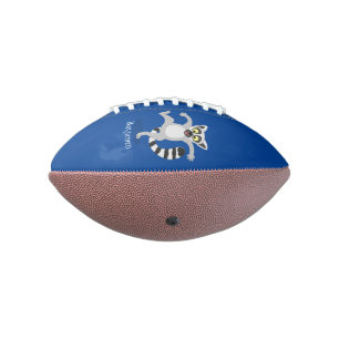 Cute ring tail lemur dancing cartoon illustration football