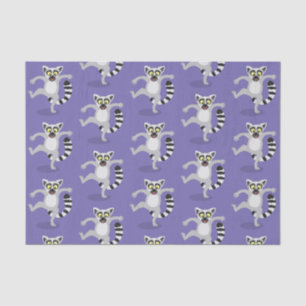 Cute ring tail lemur dancing cartoon illustration tissue paper