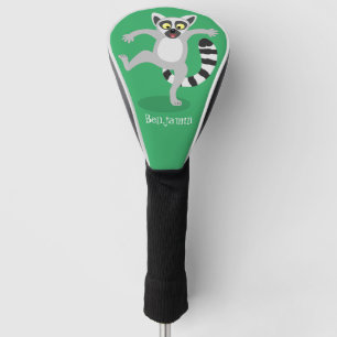Cute ring tail lemur dancing cartoon personalized golf head cover