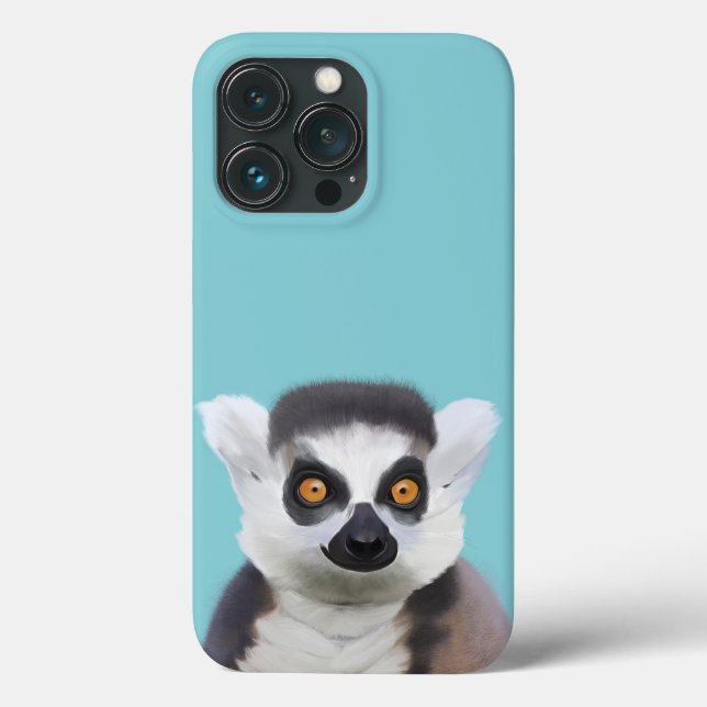 Cute Ring-Tailed Lemur Face Case-Mate iPhone Case (Back)