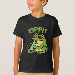 Cute Rippit Stoner Frog Smoking Stoner T-Shirt