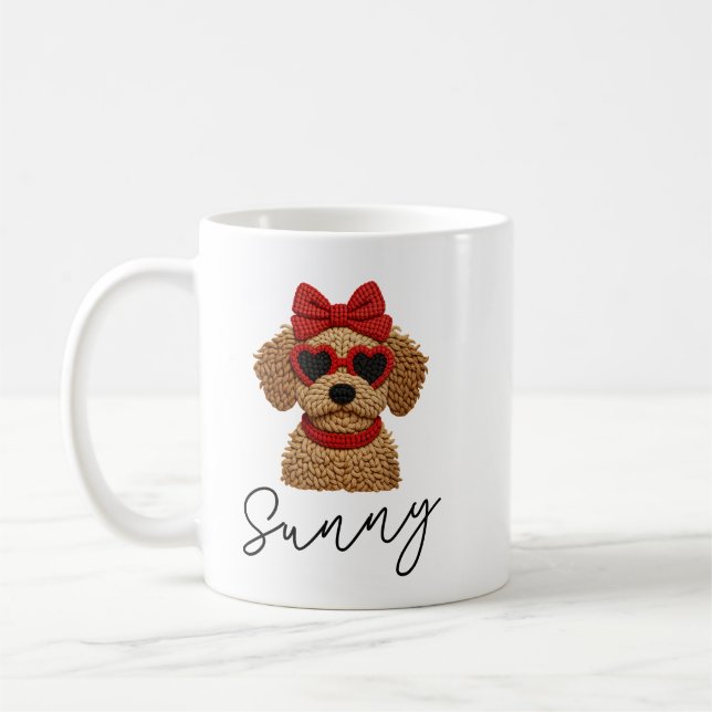 Cute RN Crochet Dog Valentine’s Day  Coffee Mug (Left)