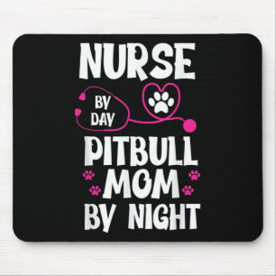 Cute RN Nurse Pit Bull Mom Paw Dog Puppy Lover Mouse Pad