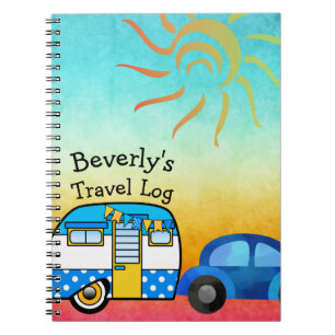 Cute Road Trip Travel Log Notebook