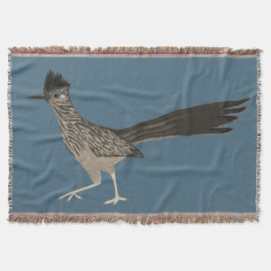 Cute Roadrunner Coloured Pencil Art Throw Blanket