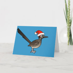 Cute Roadrunner Santa Claus Holiday Card