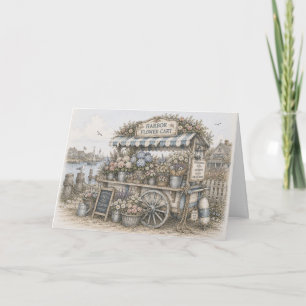 Cute Roadside Flower Cart Card