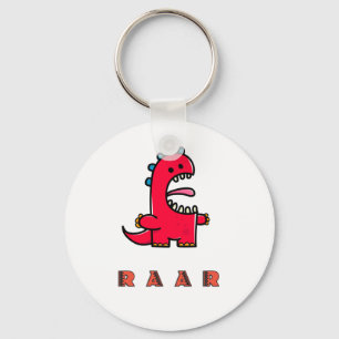 Cute Roaring Red Dinosaur RAAR Keychain