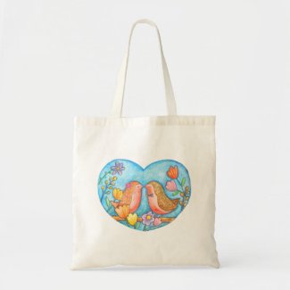 Cute Robbin Couple Happy Lovebird Wedding Favor