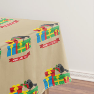 Cute Robin And The Four Colorful Gifts Tablecloth