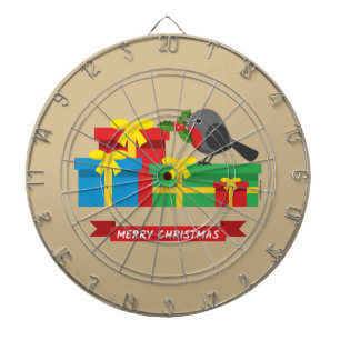 Cute Robin And The Four Colourful Gifts Dartboard