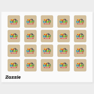 Cute Robin And The Four Colourful Gifts Square Sticker