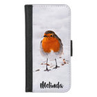 Cute Robin bird in snow add your name