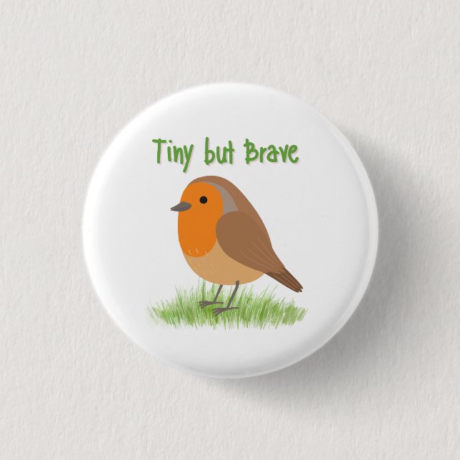 Cute Robin Bird Magnet 1 Inch Round Button (Front)